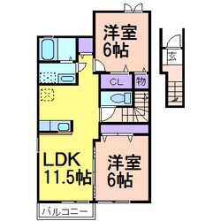 カーサ・アルドーレＢ棟の物件間取画像